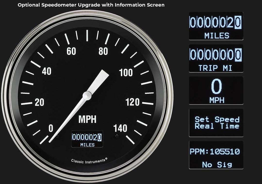 Classic Instruments Hot Rod CT54HR52-LS Chevy TRK Direct Fit Gauge Package LS Swap 4 5/8" Speedometer and Quad Gauge Fits 1954-1955 Chevy Truck