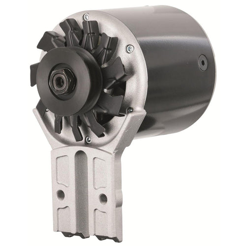 Alternator Powermaster 82013-2 Black (PowerGEN Flat Head Front Mating '39-'48 90A 12V with Lamp Term "Shorty")