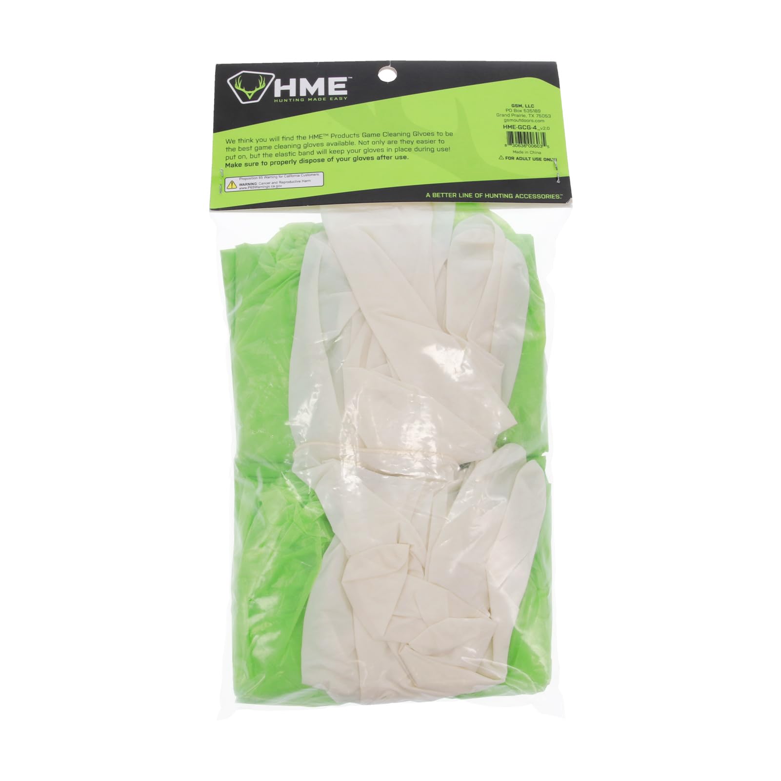 Game Cleaning HME Gloves (Pack of 4) | Disposable Shoulder-Length Field Dressing Gloves with Elastic Bands and Form-Fitting Gloves for Cleaning Large & Small Game