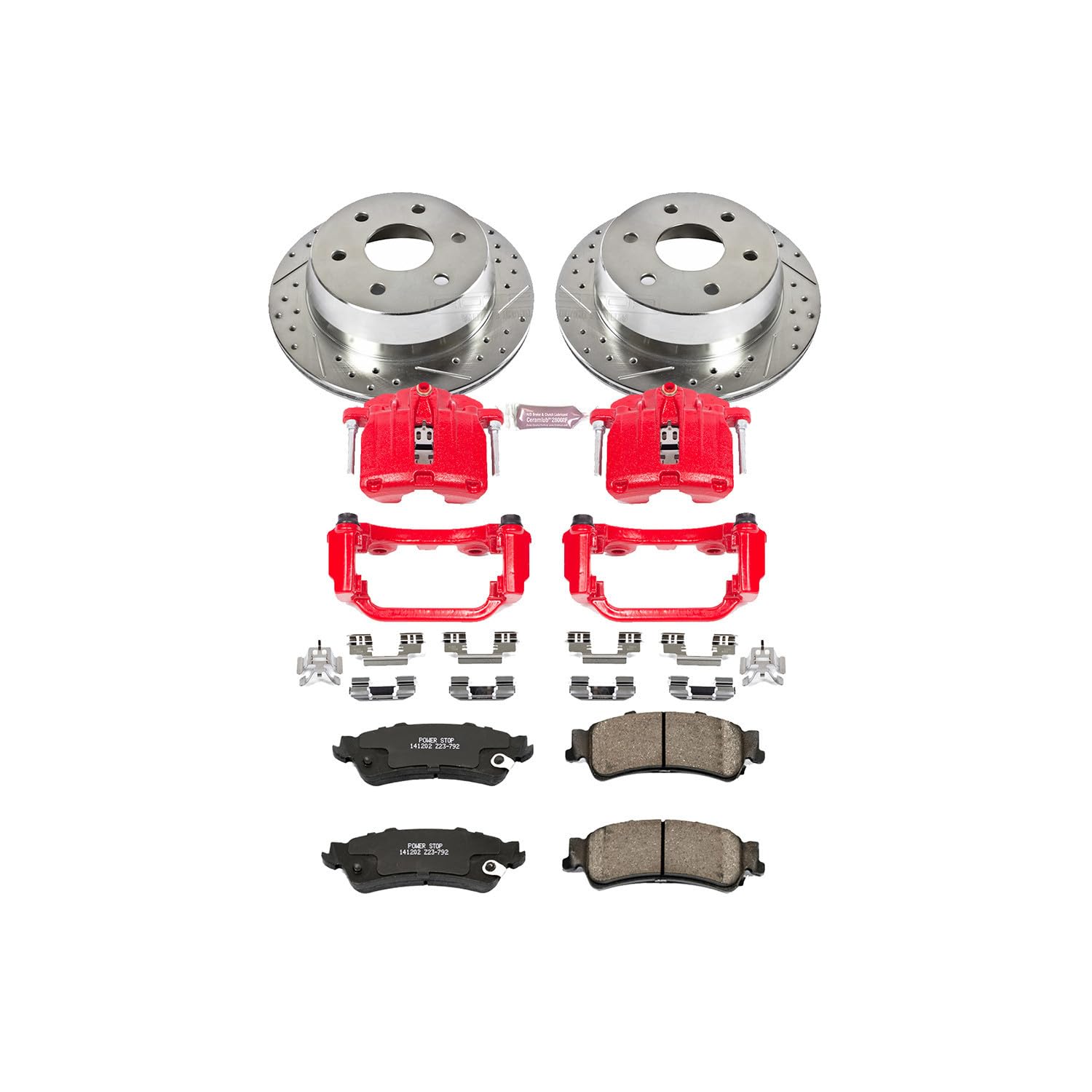 Power Stop 1-Click Performance Brake Kit with Caliper For Astro, Avalanche, Silverado 1500, Suburban 1500, Tahoe, Safari, Sierra 1500, Yukon, Yukon XL 1500 [Model Specific]