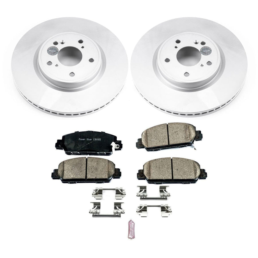 Power Stop CRK8165 Front Brake Kit- Coated Brake Rotors and Z17 Ceramic Brake Pads For Acura Integra 2023, Honda Accord 2018-2022, Honda Civic 2022 [Model Specific]