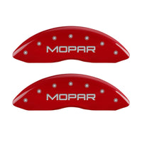 MGP Caliper Covers 'Mopar' Engraved Caliper Cover with Red Powder Coat Finish and Silver Characters 42002SMOPRD, (Set of 4)