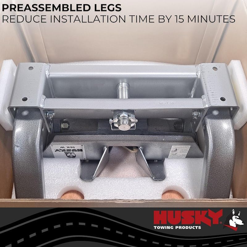 Husky Towing Fifth Wheel Trailer Hitch 33231P Fits Ford F-250 Super Duty 1999-2026 W Series Includes Fifth Wheel Head with Wrap Around Jaw/Head Support and Legs