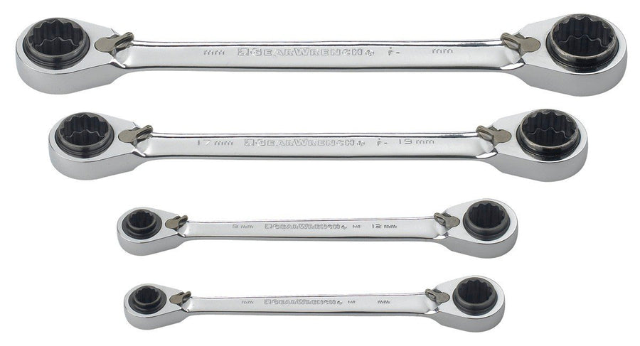 12 Pt. GEARWRENCH QuadBox™ Reversible Ratcheting Wrench Set, Metric - 85215 4 Pc.