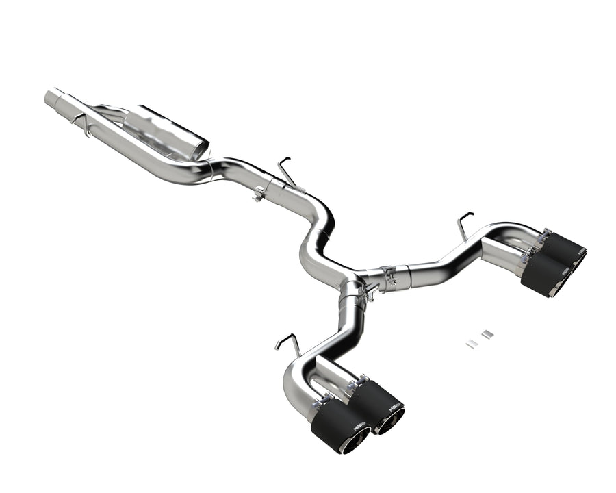 3" MBRP Cat-Back, Quad Rear w/Carbon Fiber Tips — Compatible with 2022+ Volkswagen Golf R MK8 — Non-Valved Version (does not retain factory valves)