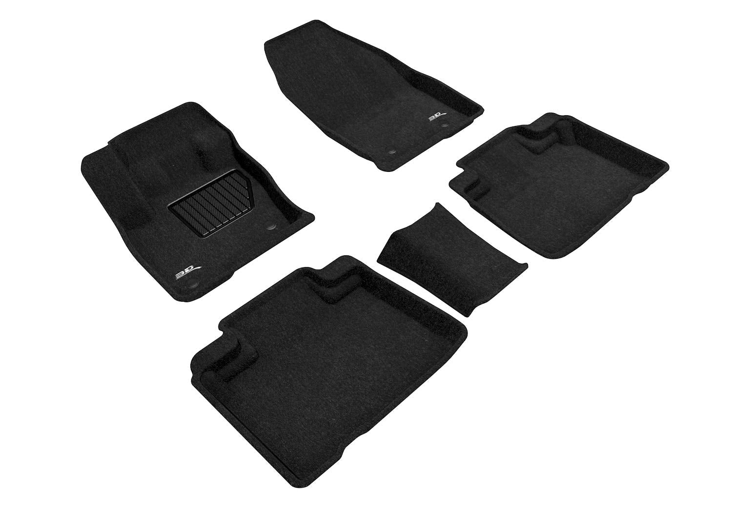 3D MAXpider Elegant Custom Fit Floor Mat (Black) for 2016-2021 Lincoln Nautilus/MKX - 1ST Row 2ND Row