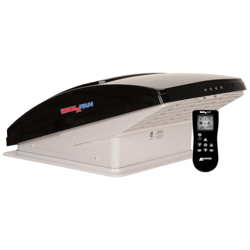 Maxxfan Deluxe Vent, Fan and Vent Cover All in One MAXXAIR - Powerful 10-Speed Reversible Fan with Thermostat, Built-in Rain Cover, Remote Control, Intake & Exhaust Fan, Smoke (00-07500K)