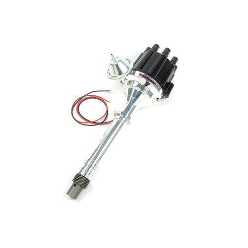 PerTronix D100700 Flame-Thrower Electronic Ignition Plug and Play Billet Distributor with Ignitor II Technology, Compatible with Chevrolet Small Block/Big Block, Vacuum Advance Black Cap
