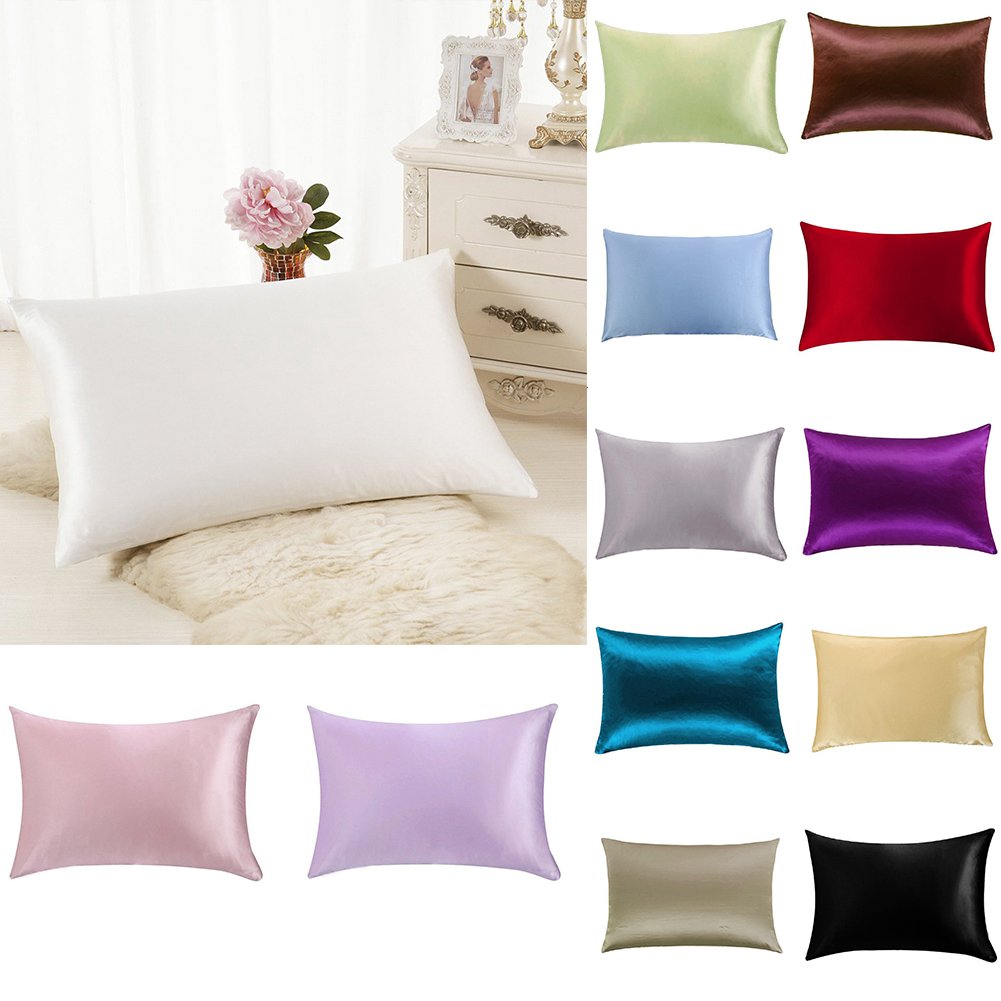 Silk Pillowcase YYWJ, Soft Natural Pillow Case With Zipper Pure Silk Hair/Skin-Care Pillow Covers Protectors 51cm x 76cm
