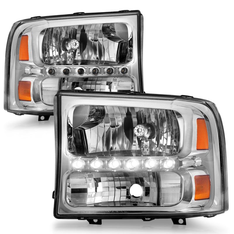 Crystal ANZO USA 111088 Headlight Set-Chrome 1-Piece