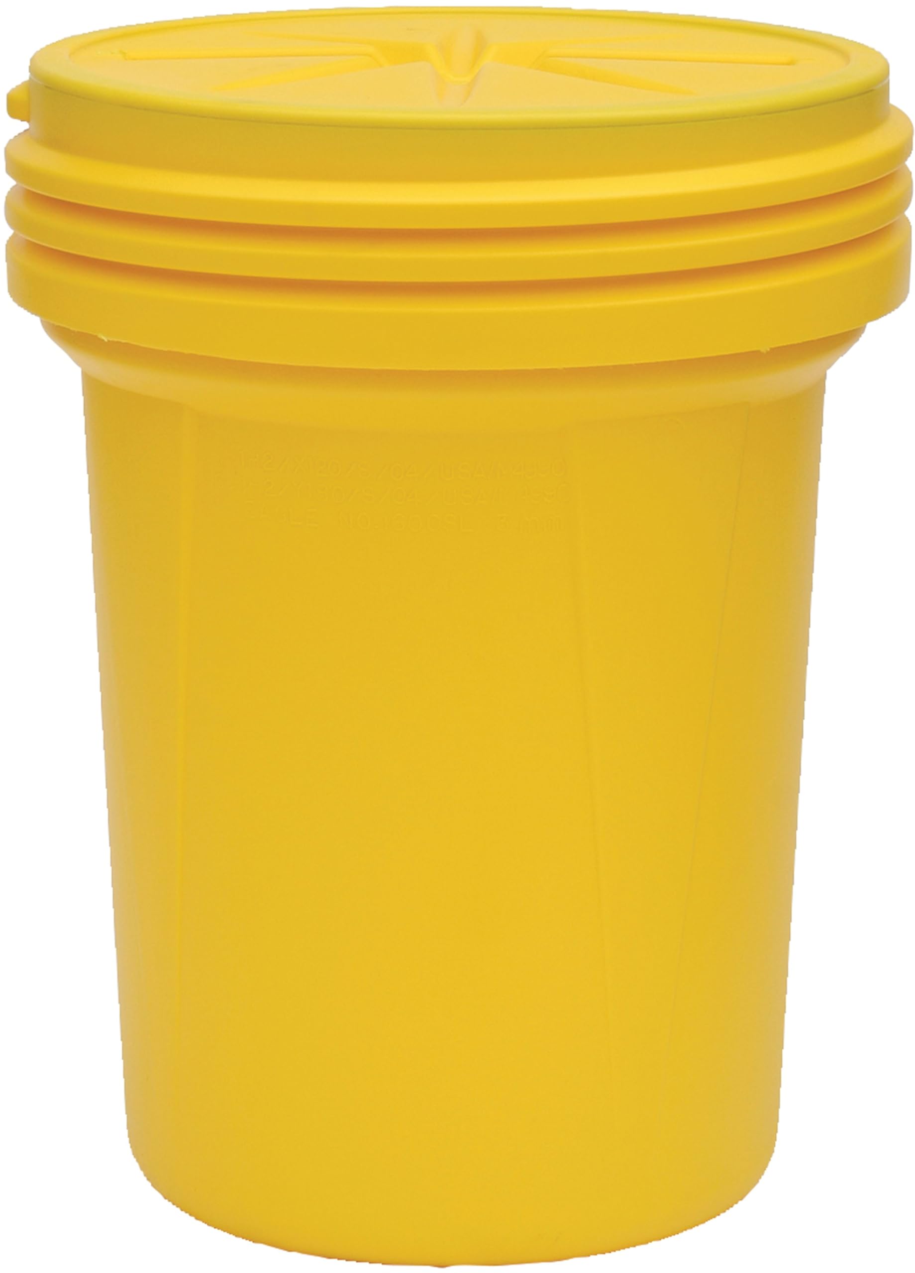 30 Gallon Eagle Plastic Drum with Lid, Screw-On Lid, 28.3"x22.5", Lab Pack Drum Made of Durable, Lightweight HDPE, Withstands Weather and Chemicals, Made in USA, Yellow, 1600SL