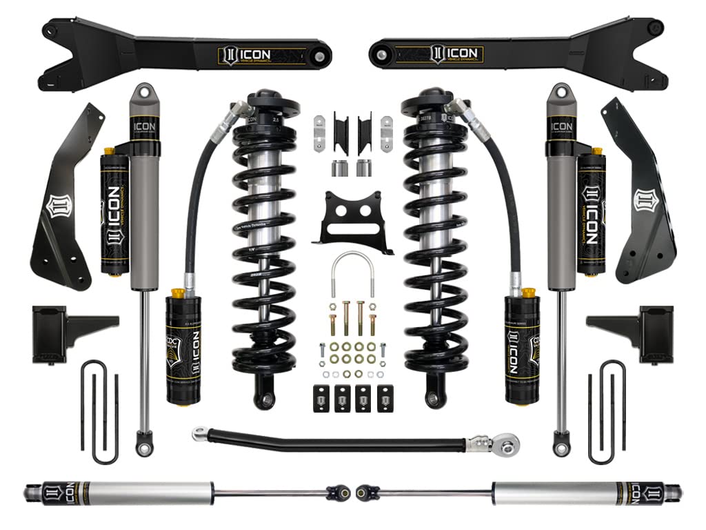 4-5.5" Lift ICON Stage 5 Coilover Conversion w/Radius Arm, Compatible with 2011-16 Ford F250/F350, K63135R