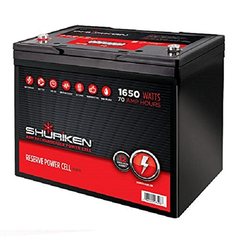 650W SHURIKEN 55AMP Compact Dual Post AGM Battery