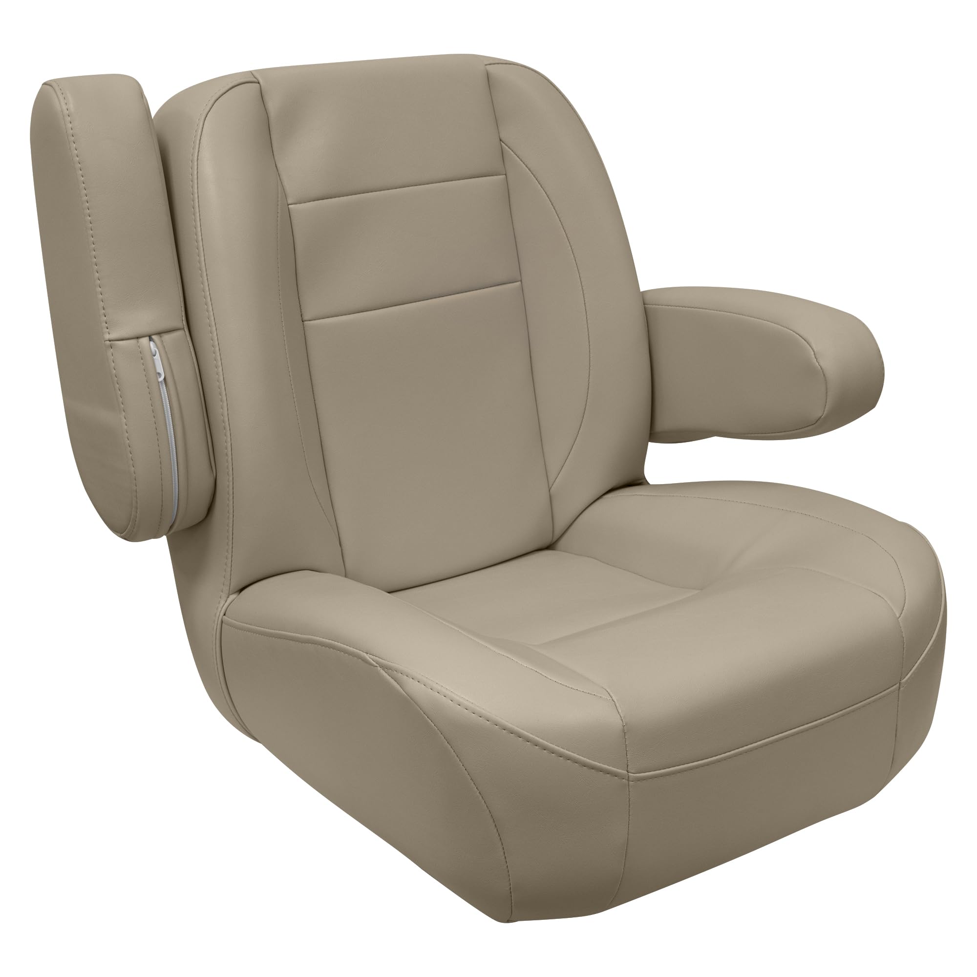 Wise Mid Back 3127-1725 Premier Pontoon/Boat Helm with Flip Up Arm Rests - Mocha Java