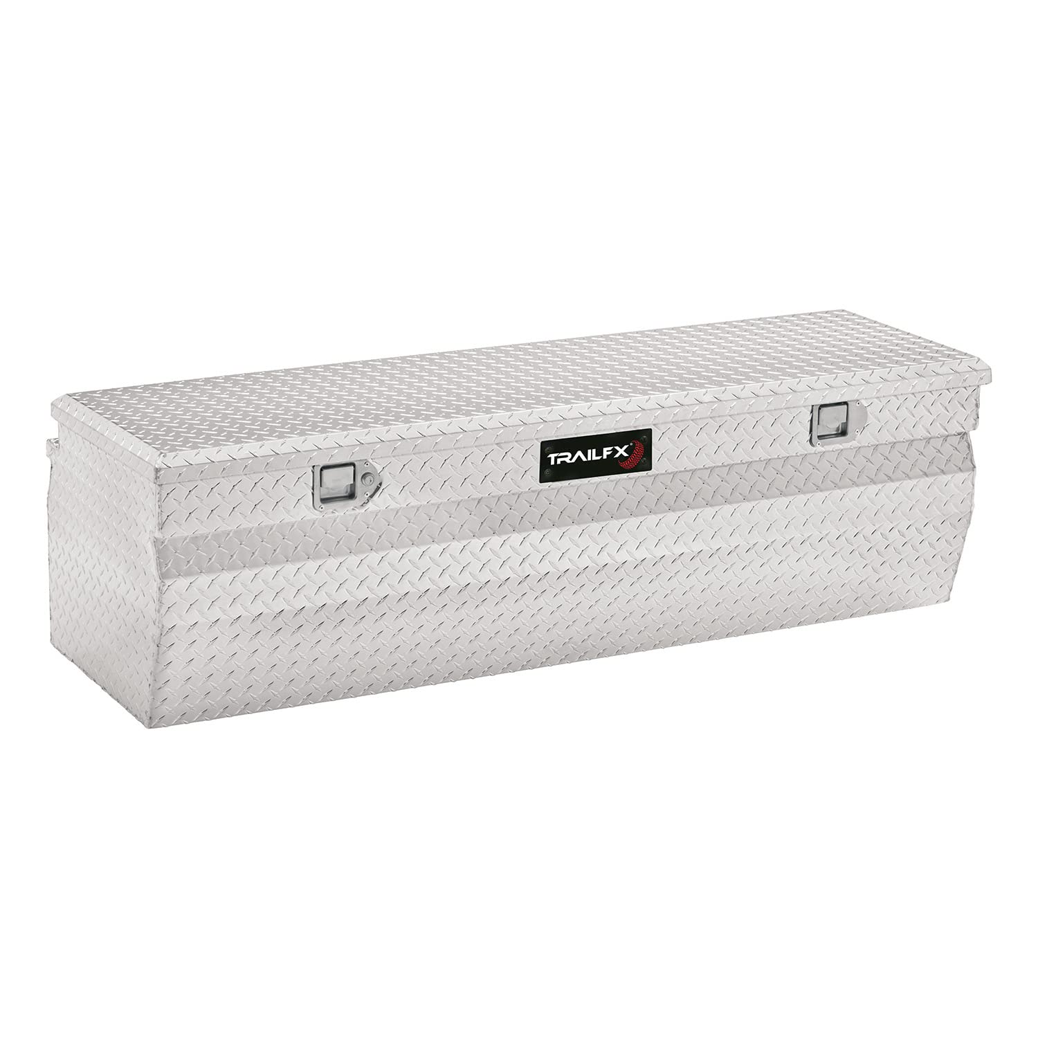 TrailFX Single Lid Chest Tool Box with Struts Polished 16-Gauge Diamond Tread Aluminum 8.4 Cubic Foot 42 Inch Length x 19-7/8 Inch Width x 17-1/8 Inch Height Bright Finish TrailFX 150401