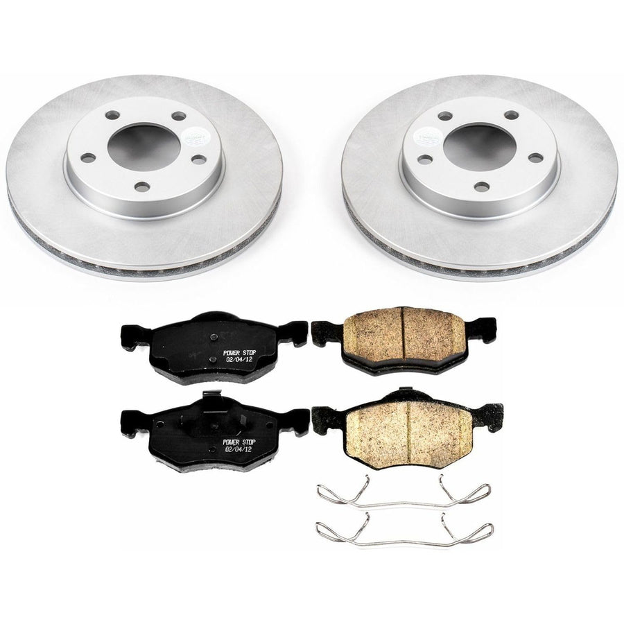 Power Stop Coated Brake Rotor & Ceramic Brake Pads- front CRK1930 For Ford Escape 2001-2007, Mazda Tribute 2001-2006, Mercury Mariner 2005-2007 [Model Specific]