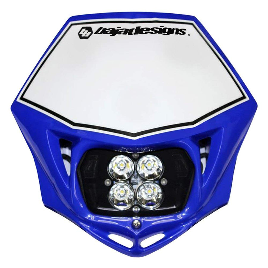 Baja Designs Universal LED Motorcycle Headlight Kit with Shell (D/C) - Blue Shell, Plug and Play Installation, Universal Fit for Dirt and Dual Sport Bikes (Spot Lens; Clear)