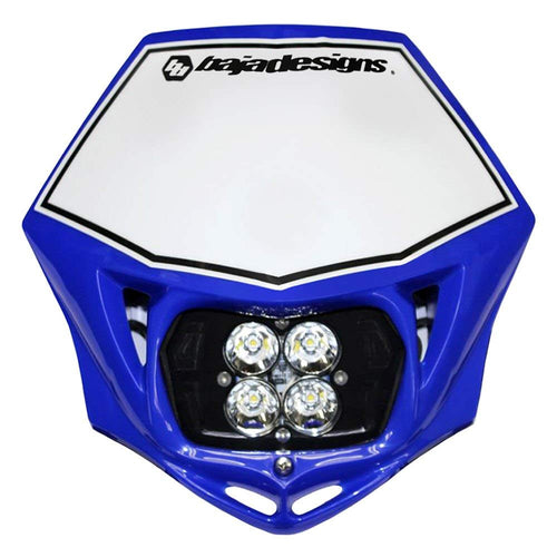 Baja Designs Universal LED Motorcycle Headlight Kit with Shell (D/C) - Blue Shell, Plug and Play Installation, Universal Fit for Dirt and Dual Sport Bikes (Spot Lens; Clear)