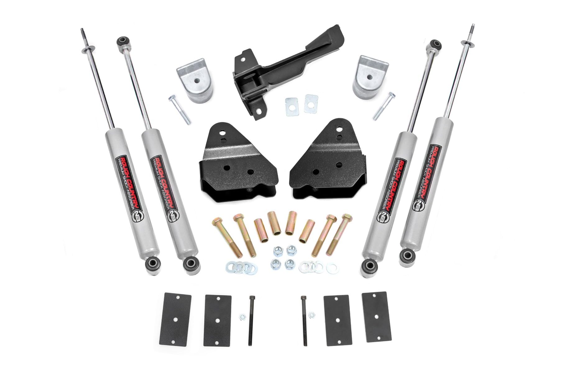 3" Rough Country Suspension Kit with N3 Shock Absorbers for Ford F-250/F-350 Super Duty Tremor Pkg (2019-2022) - Front & Rear Shocks