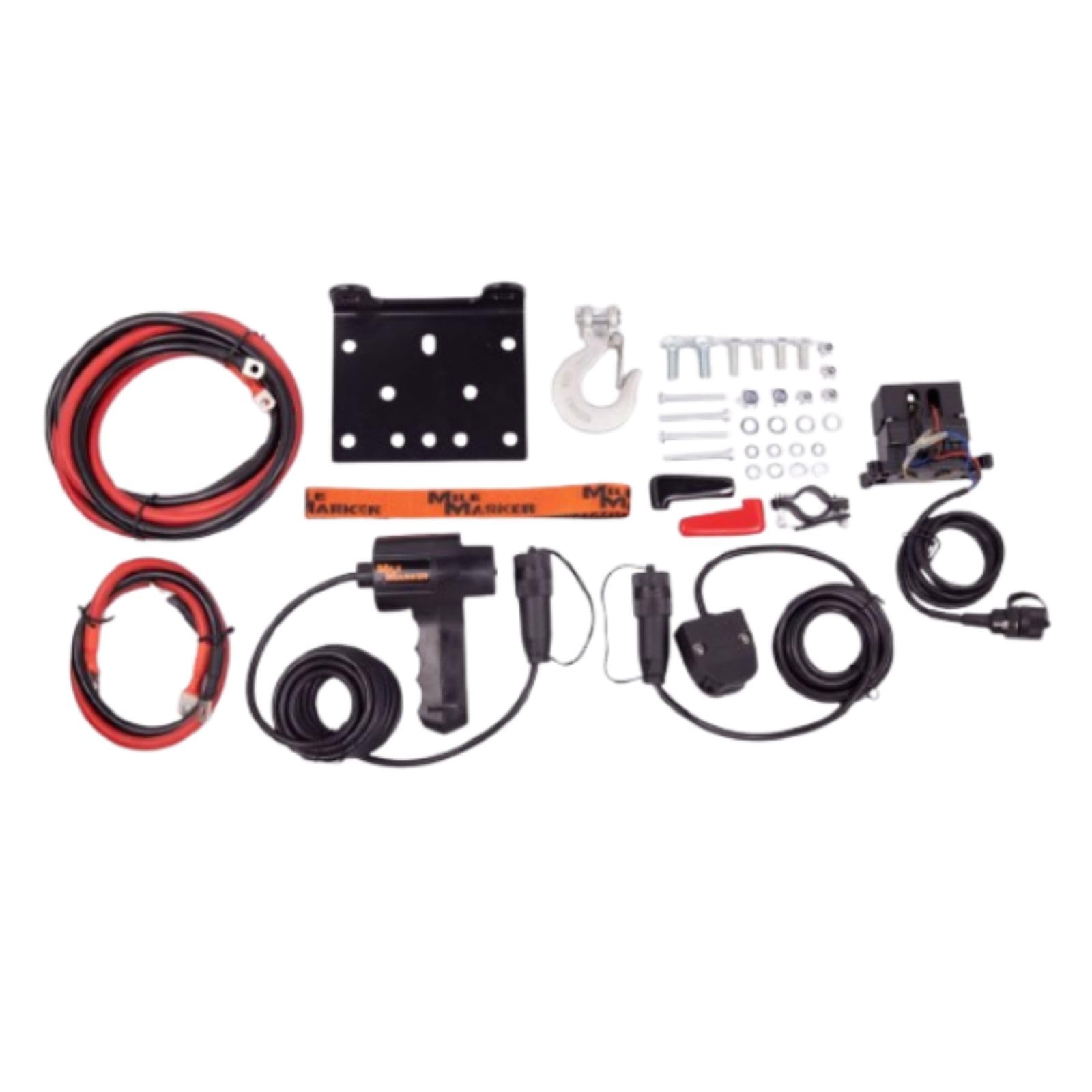 Winch Mile Marker 77-53112BW PE3500 3500 lb Pulling Capacity fits 1993 2000 TRX300 FourTrax - Waterproof, 50′ of Synthetic Rope, 2.4 HP Permanent Magnet Motor, Automatic Load Holding Brake