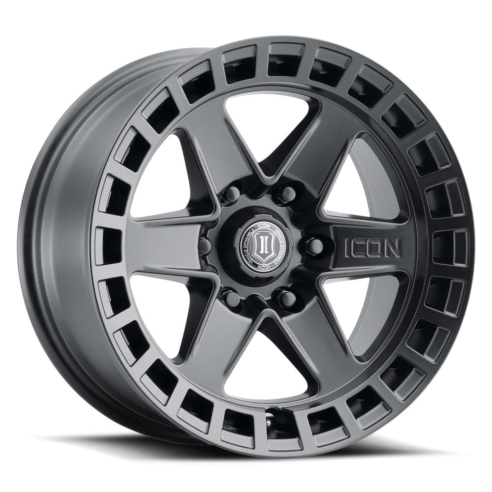 Raider ICON Alloys, Satin Black, 17 x 8.5/6 x 5.5, 0mm Offset, 4.75" BS, 3417858347SB