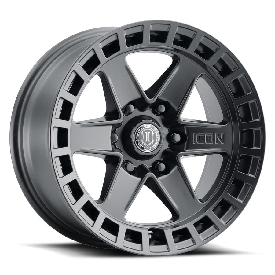 ICON Alloys Raider, 17 x 8.5/6 x 120, Satin Black, 0mm Offset, 4.75" BS, 3417859447SB
