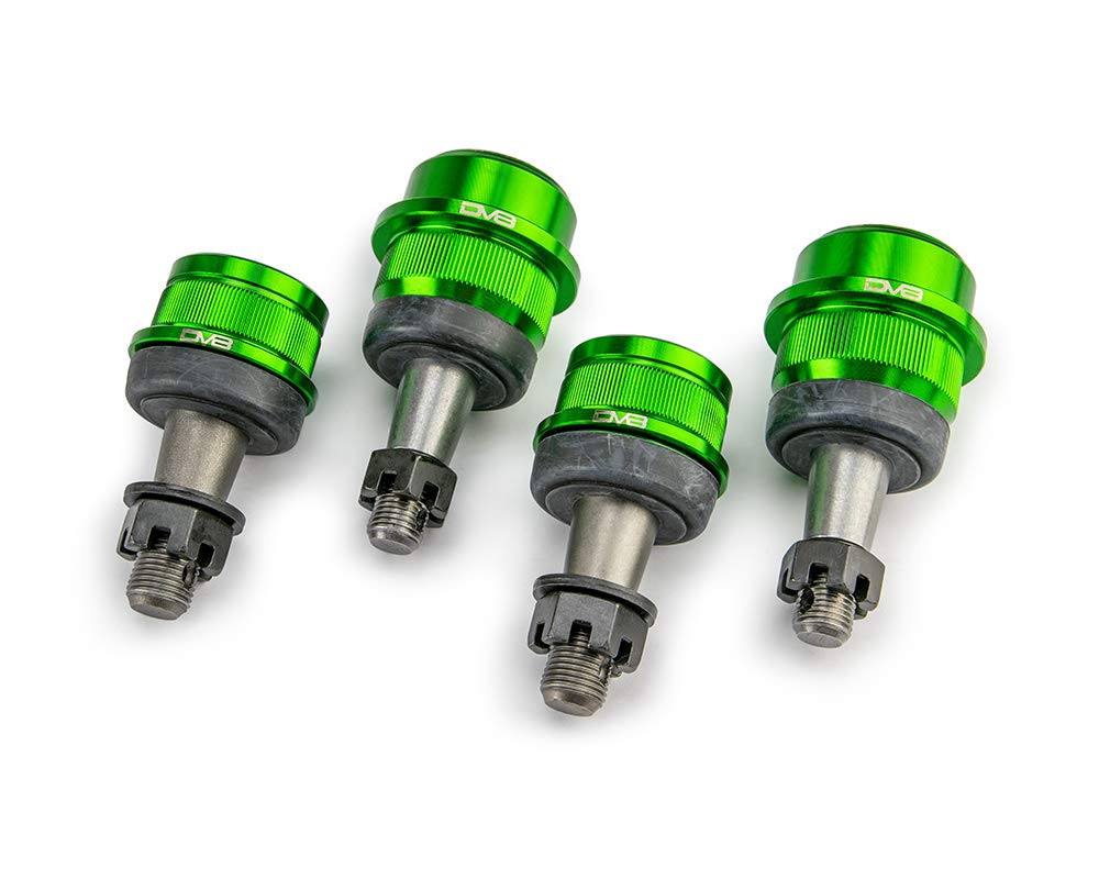Upgraded DV8 Offroad Ball Joint Set for 2007-2018 Jeep Wrangler JK | Fits Dana 30 or Dana 44 Axles | Greaseable Fittings | Grooved Housing Spines | Includes (2) Upper & Lower Ball Joints