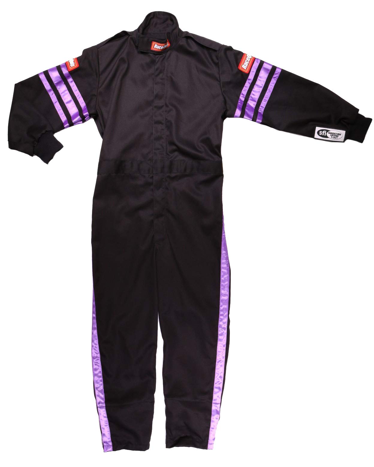 Pro-1 RaceQuip Driving Suit SFI 3.2A/1 Black/Purple Stripe Youth Small