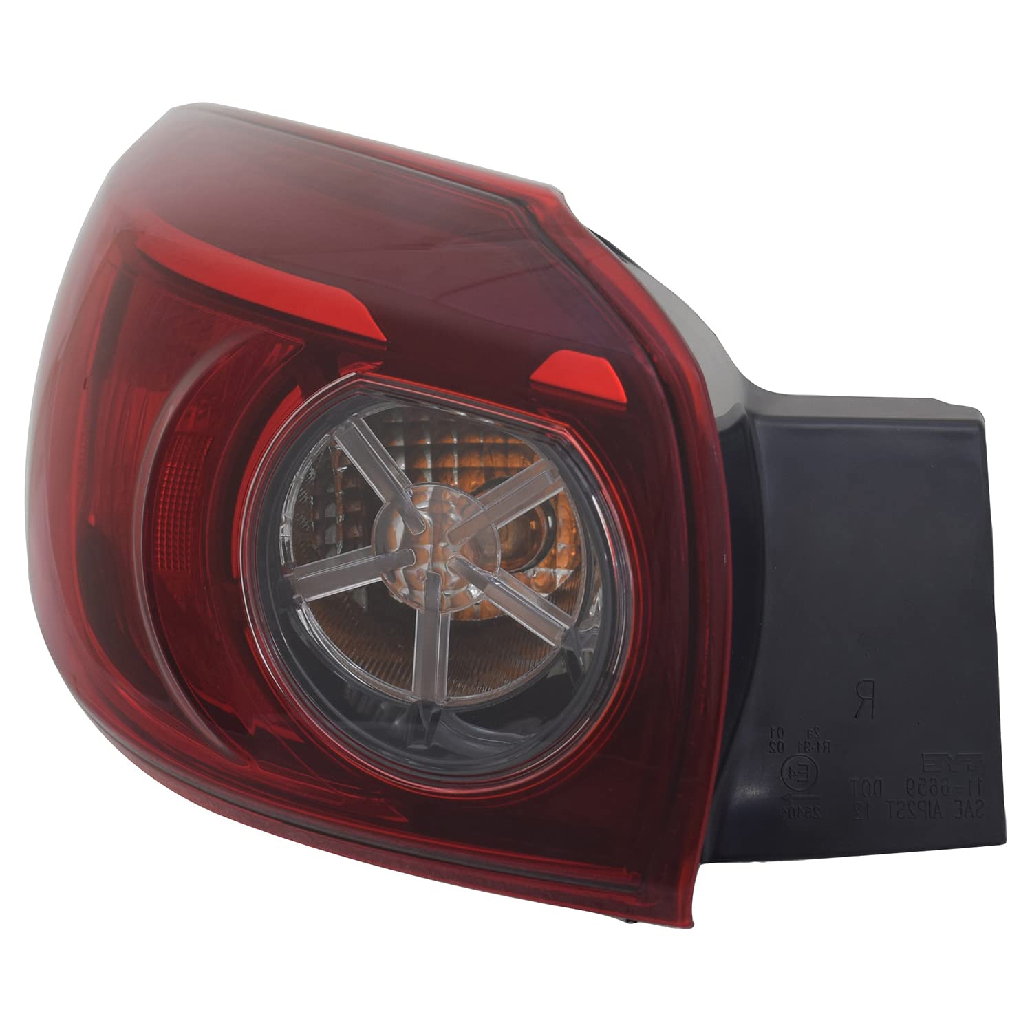 Left TYC Tail Light Assembly Compatible with 2014-2018 Mazda Mazda3