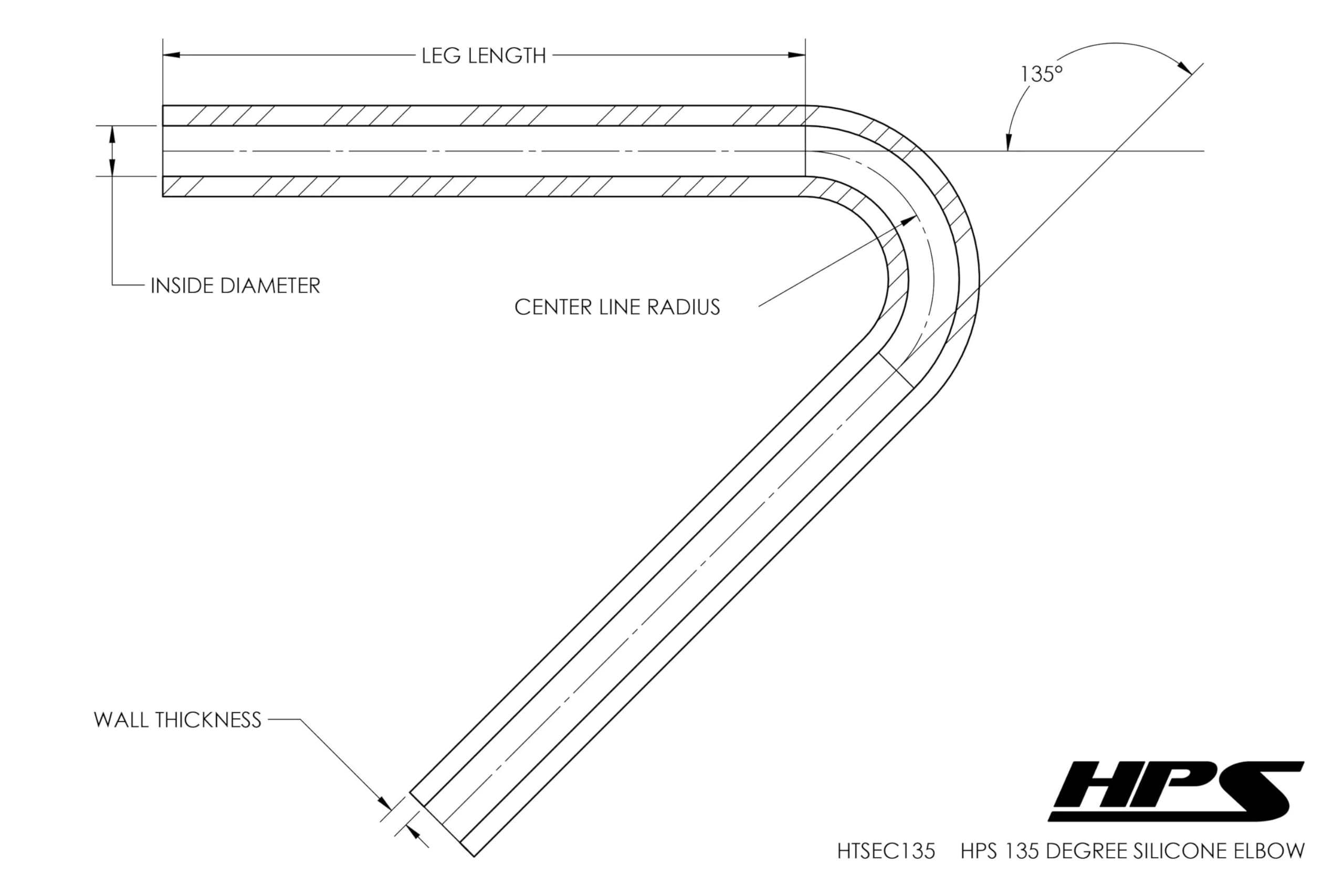 High Temperature HPS HTSEC135-400-BLUE 135 Degree 4-Ply Reinforced Silicone Elbow Coupler Hose, 4" (102mm) ID, 5 mm Wall Thickness, 5" Leg Length on each side, Blue