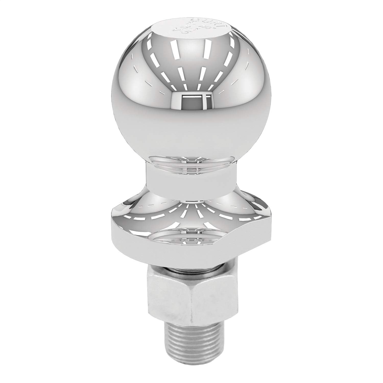 CURT 40095 ATV, UTV, Chrome Lawn Tractor Hitch Ball, 2,000 lbs, 1-7/8-Inch Diameter, 5/8 x 1-3/4-Inch Shank