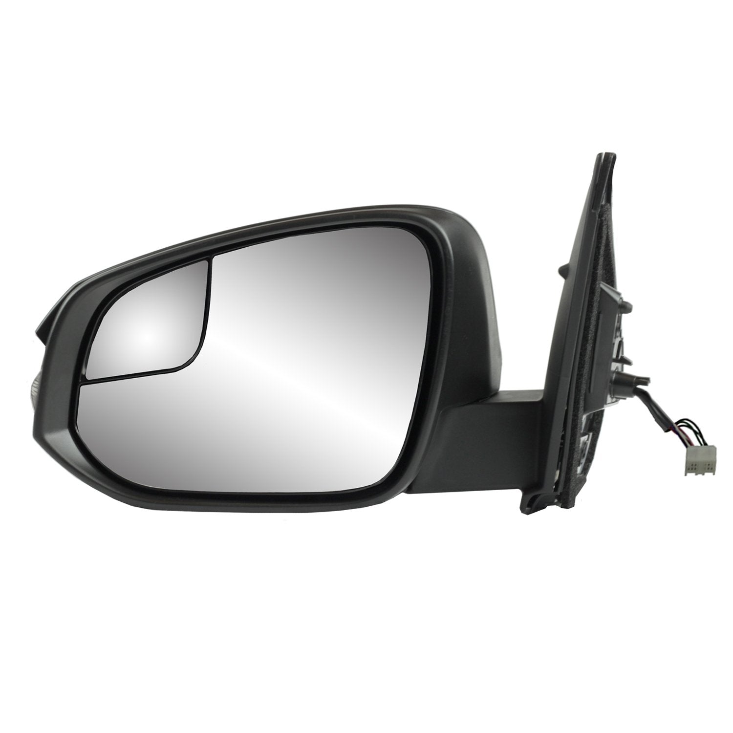 Driver Side Fit Mirror for Toyota RAV4, US Built, Textured Black w/PTM Cover, w/Turn Signal, spot Mirror, Foldaway, w/o Blind spot Detection, Does not Apply to Hybrid Models, Heated Power