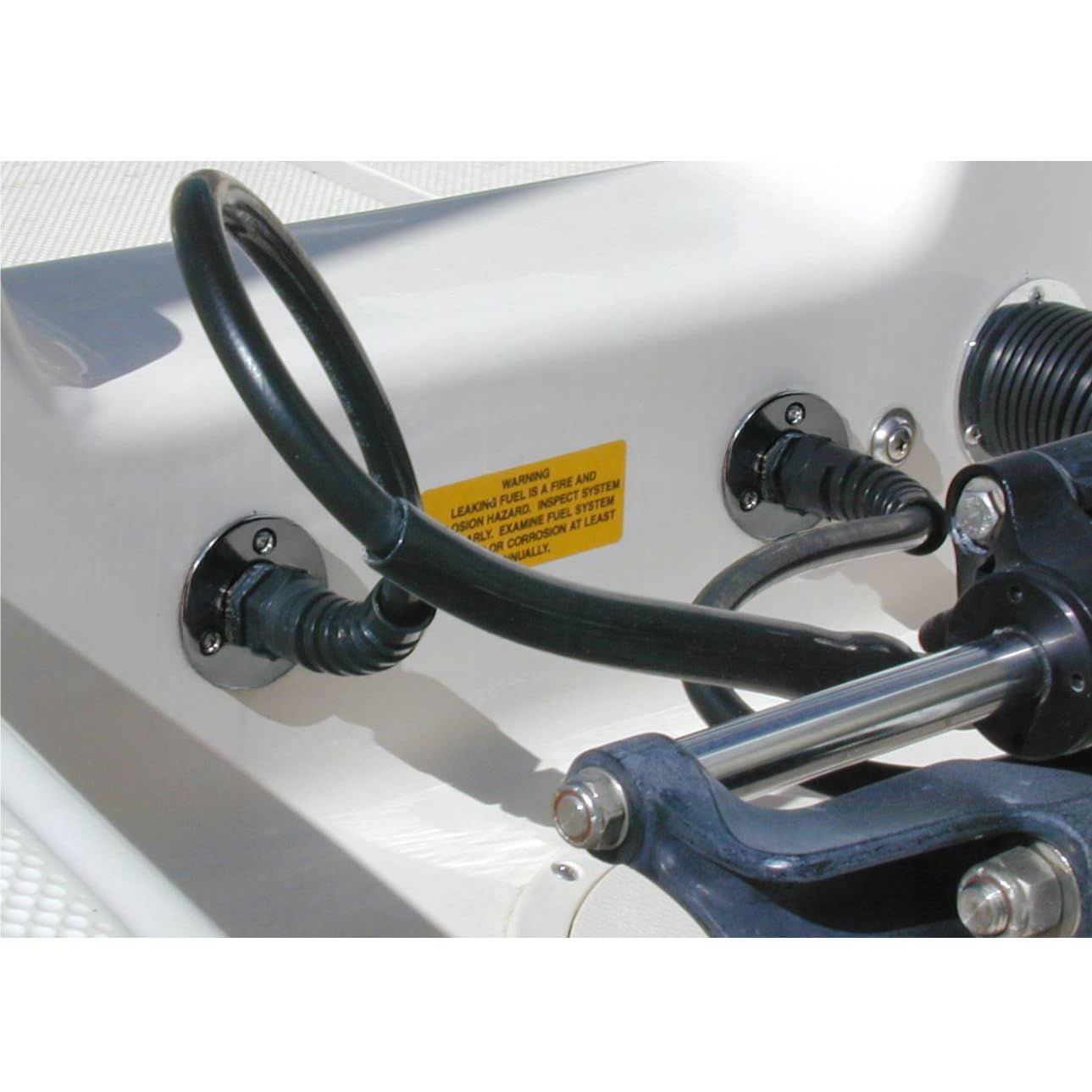 T-H Marine Strain Relief Bulkhead | Prevents Kinks and Distributes Strain to Protect Hose and Prevent Leaks | Chrome Brass Base, 2-3/4" Flange