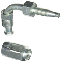 4C5E-4RMIX90 Gates Field Attachable for C5E Hose, Male SAE 45 Flare Inverted Swivel, 90 Bent Tube, Steel, 3/16" ID, 2.05"