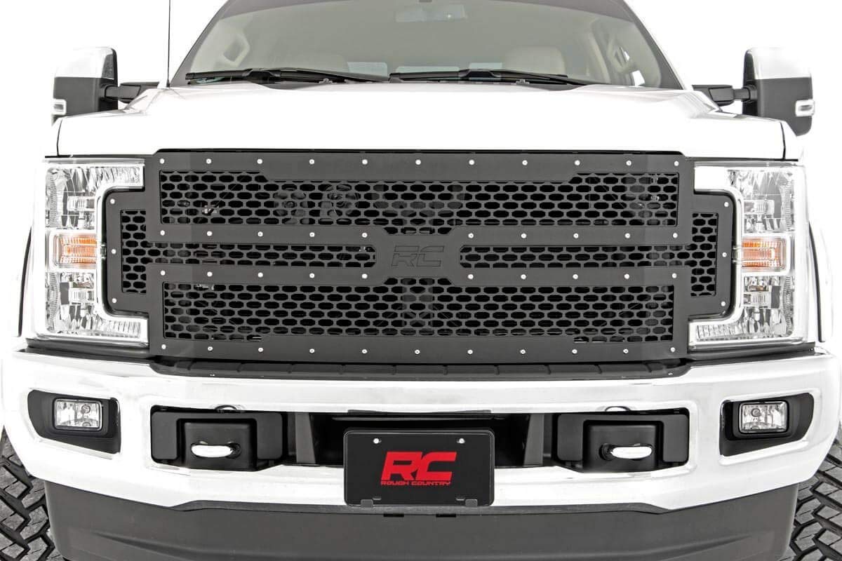 Rough Country Mesh Black Grille Insert for 2017-2019 Ford Super Duty - 70213