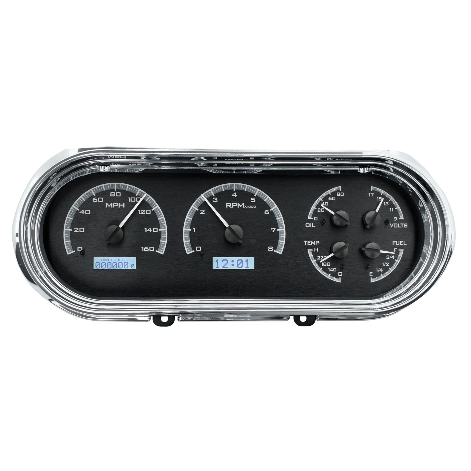 Dakota Digital 63 64 Chevy Nova Analog Dash Gauges White Black Alloy VHX-63C-NOV-K-W