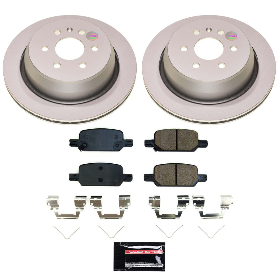Power Stop CRK8761 Brake Kit For Chevrolet Colorado 2021-2022, GMC Canyon 2021-2022 Rear Geomet Coated Brake Rotors and Pads