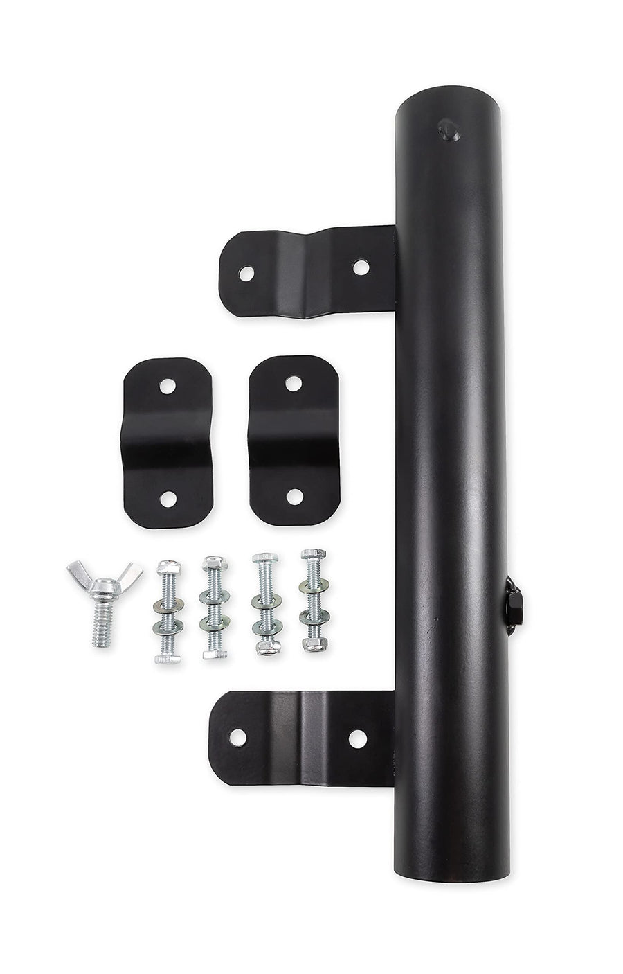 Camco Flagpole Holder RV Ladder Mounted | For a Flag to Fly from Your RV's Ladder | Compatible with Most RV Ladder Rails (51612), Black