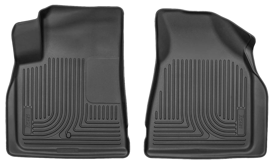 Weatherbeater Husky Liners Floor Mats | Fits 2008-2017 Buick Enclave; 2009-2017 Chevrolet Traverse; 2007-2017 GMC Acadia (2017 Ltd Only); 2007-2010 Saturn Outlook | Front Row, 2-pc Black - 18211