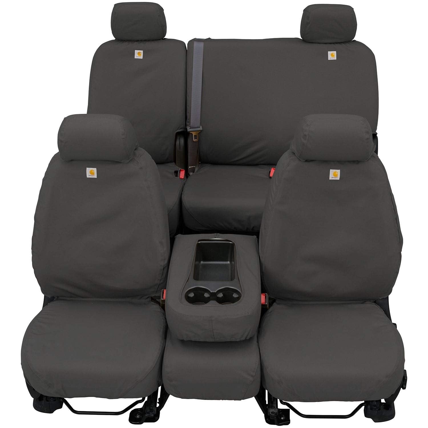 Covercraft Custom Seat Covers Carhartt SeatSaver | Fits 2010-2015 Chevrolet Express & GMC Savana| 1st Row Bucket Seats, Duck Weave Gravel
