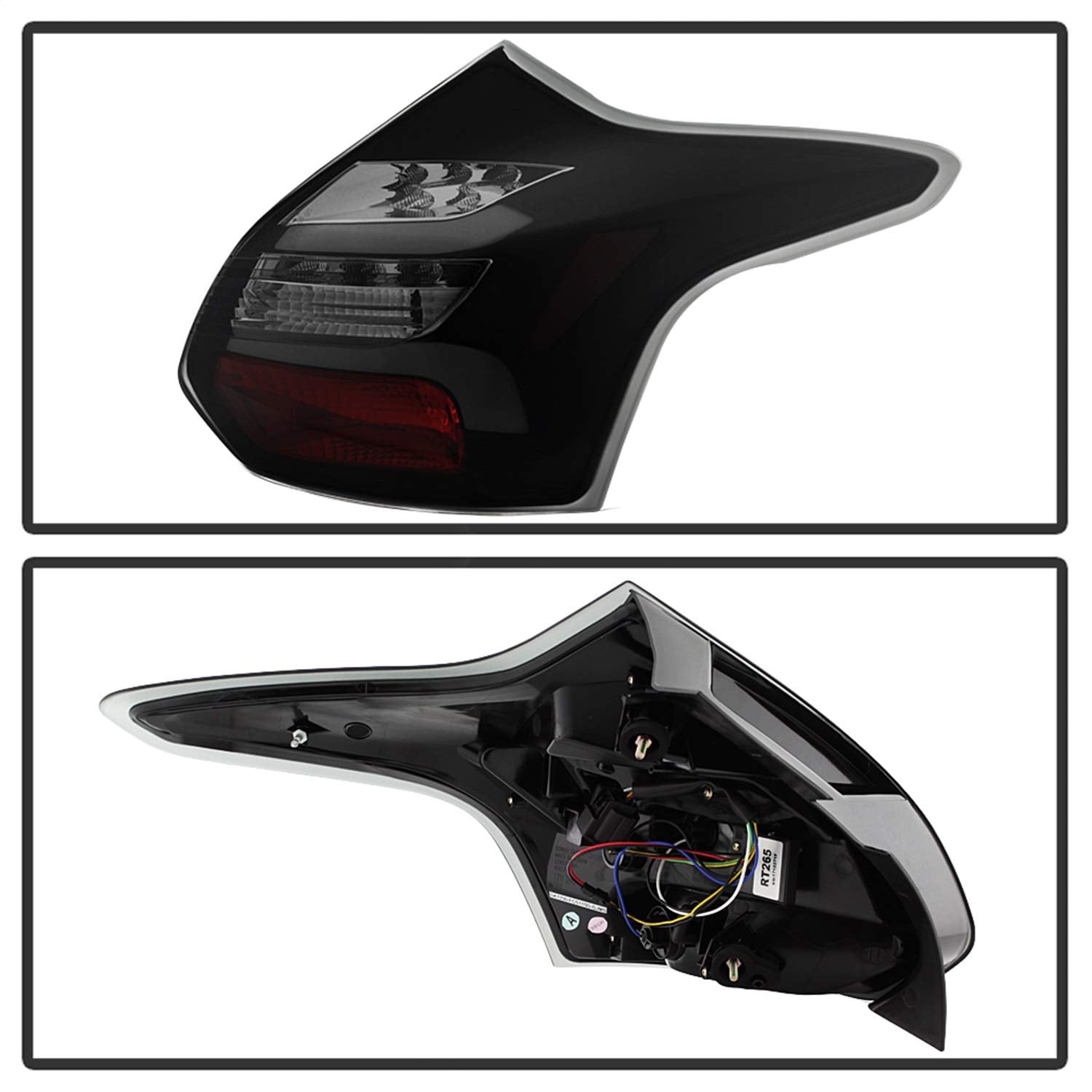 Ford Focus 12-14 Spyder 5085146 5Dr Only (Do not Fit 4Dr Sedan) LED Tail Lights - Black Smoke