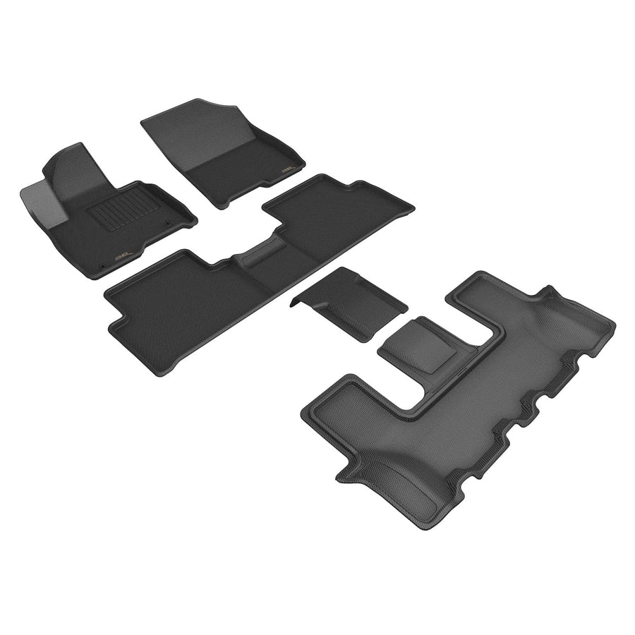Kagu Floor Mat 3D MAXpider Custom Fit (Black) Compatible with Kia Sorento 6-Seat Hybrid 2022-2026 - Full Set