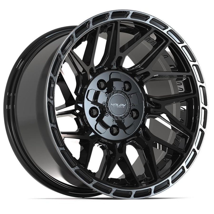 17 inch 4PLAY Wheels Rim Fits 5x127 + 5x139.7 Rebel Durango Journey Grand Cherokee Wrangler Gladiator 4PS28 17x9 Brushed Black Wheels