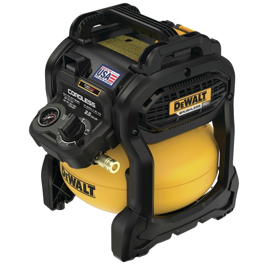 20V MAX* DEWALT Portable Cordless Air Compressor Kit, 2.5 Gallons, 140 PSI, Brushless with Battery & Charger (DCC2520T1)