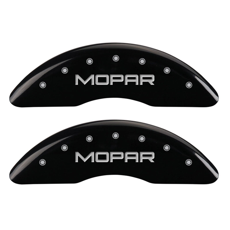 Caliper Covers MGP Compatible with 2011-2018 RAM 2500 & 3500 (Requires 18"+ Wheels) Powder-Coated Finish, 4 PCS Front and Rear (Black - Mopar Engraving)