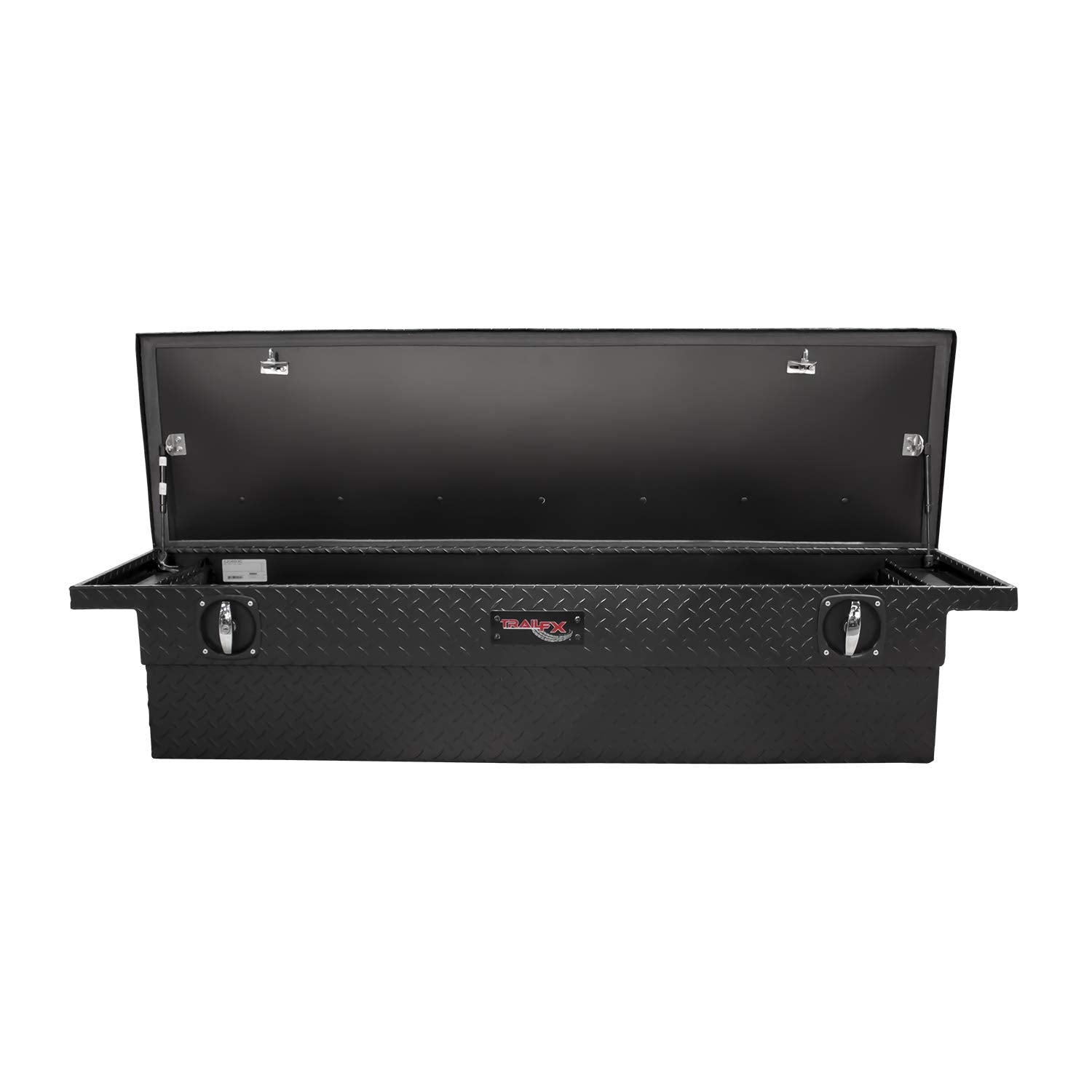 TrailFX Tool Box Truck Fits Ford F-150 5.5 Foot Bed 2001-2026 Aluminum Crossover Low Profile, Single Lid, Diamond Tread, Matte Black, 19.25 Inch x 72 Inch x 13.5 Inch, 8.6 Cubic FeetTrailFX 120723C