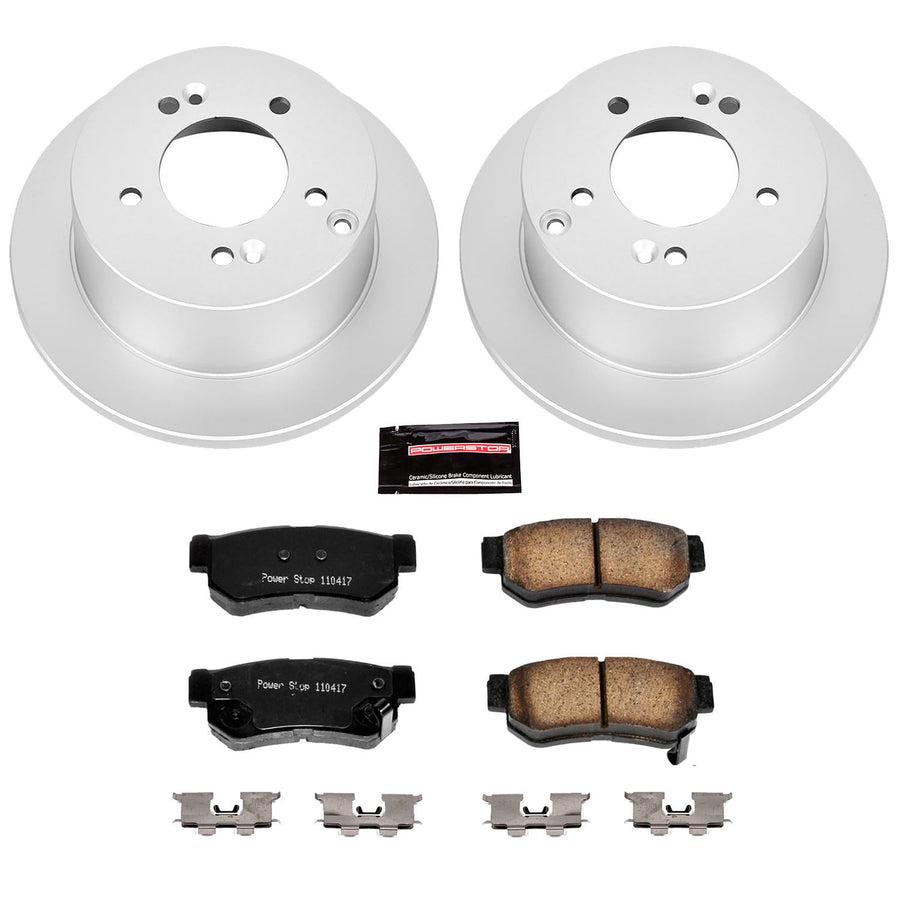 Power Stop CRK5214 Brake Rotor & Coated Ceramic Brake Pads- rear For Hyundai Sonata, Hyundai Tucson, Hyundai XG, Hyundai XG350, Kia Optima, Kia Sportage [Model Specific]