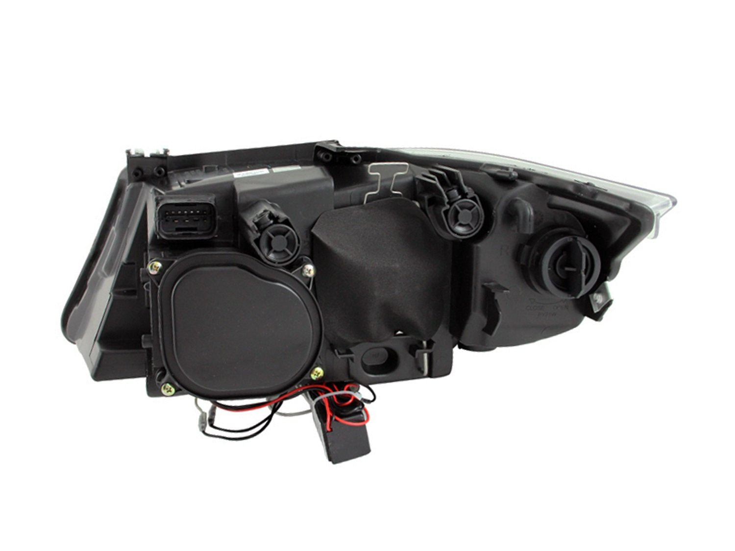 Chrome Clear AnzoUSA Projector Halo Headlight with LED Bar for BMW 3 Series E90-E91 - (Sold in Pairs)