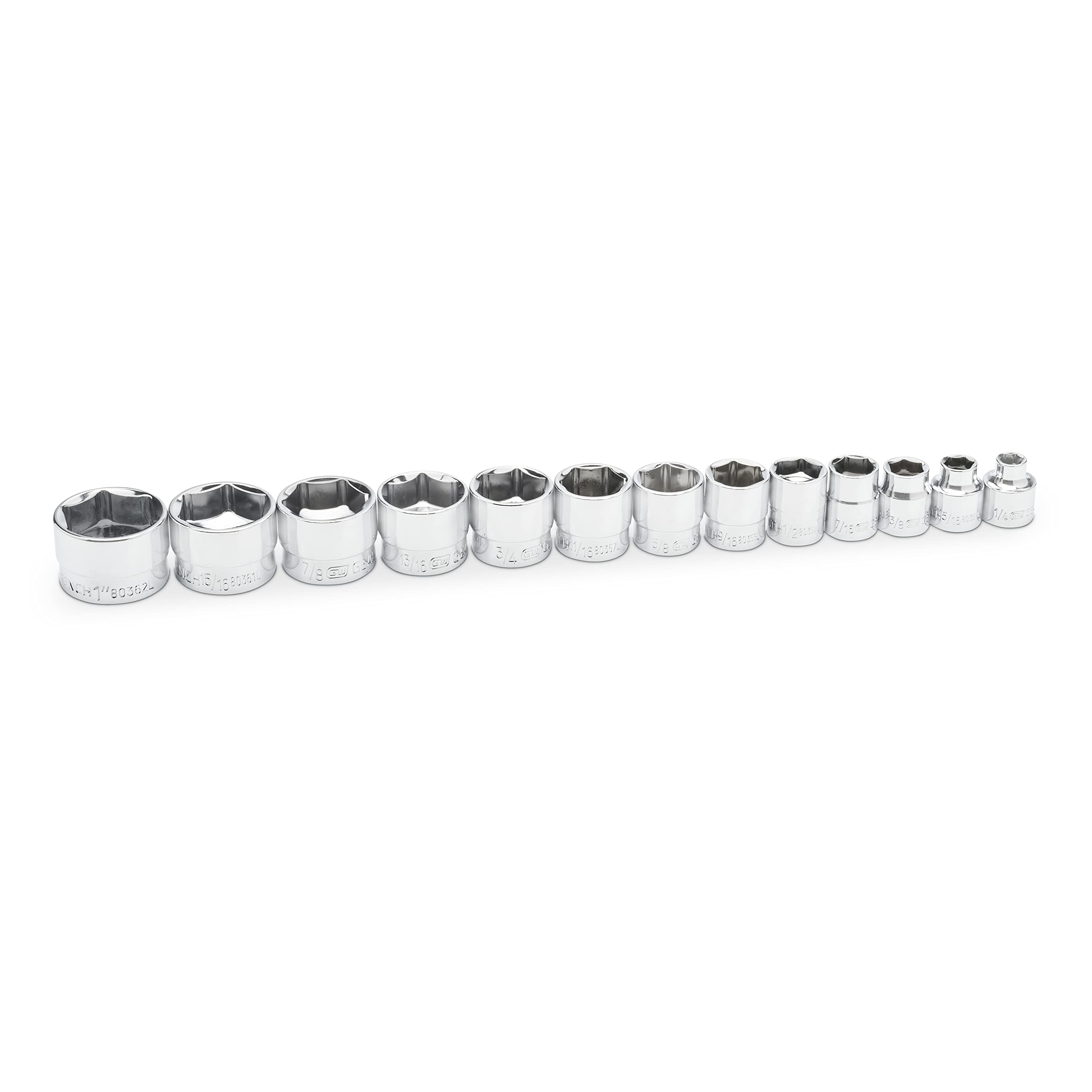 13 Piece GEARWRENCH 3/8" Drive 6 Point SAE Stubby Socket Set - 81397