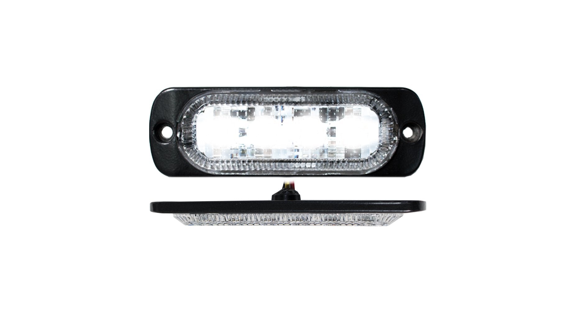 RACESPORT RS70014W 4-LED Ultra Slim Flush Mount Race Sport Lighting 19-Flash Pattern Marker Strobe Light (White)